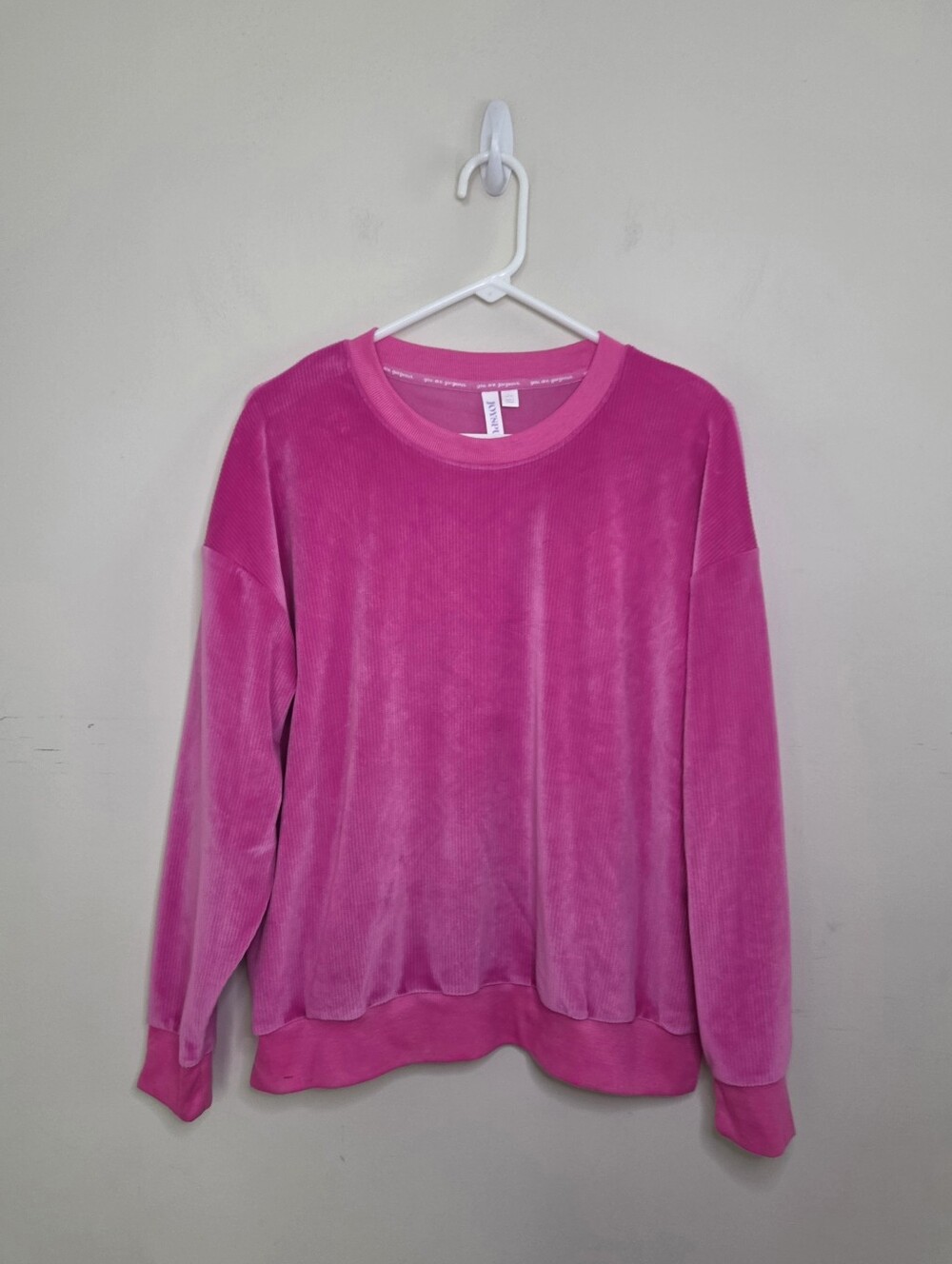 Women's Joyspun Pink Velvet Casual Top Sz Large 12/14